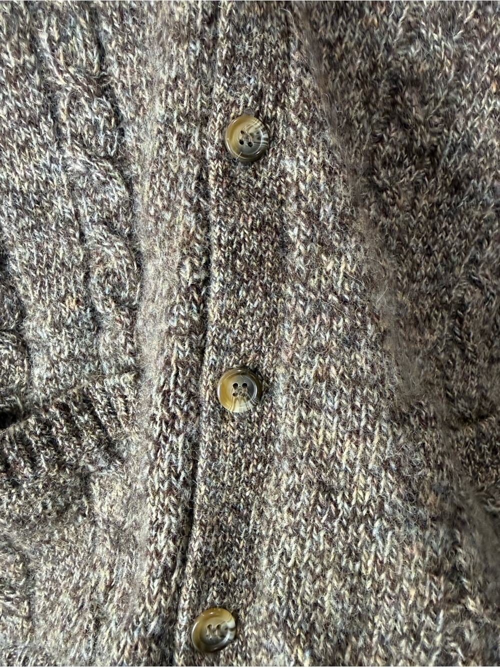 Vintage Members Only 100%‎ Shetland Wool Cable Knit Cardigan Sweater Size M - Picture 3 of 6